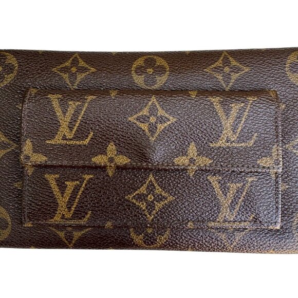 Louis Vuitton Vintage Monogram Canvas Trifold Wallet Card Holder Checkbook Cover - Picture 14 of 16
